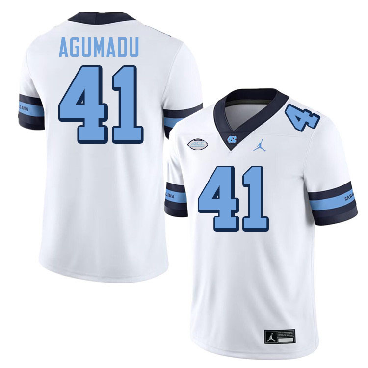 #41 Jonathan Agumadu North Carolina Tar Heels College Football Jersey Stitched-Retro White